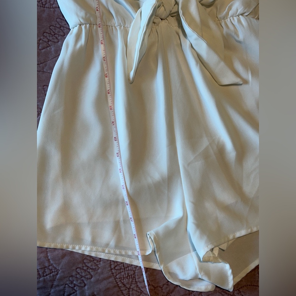 White Romper with Tie Front - Picture 10 of 16